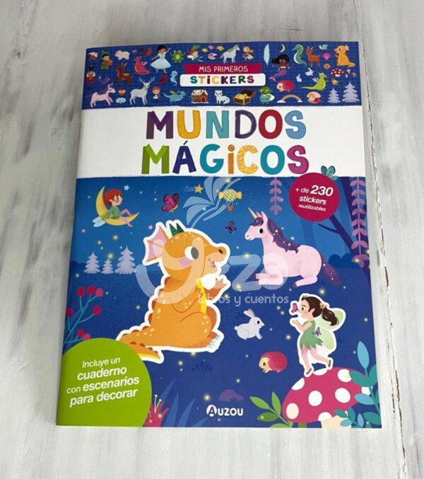 Portada Libro: "Mis primeros Stickers: Mundos Mágicos!